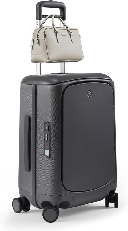 Hang Safe Carry On Luggage,22x14x9 Airline Approved Rolling Suitcase with Spinner Wheels,Bussiness Hard Shell Luggage with TSA Lock&USB Port for Travel,Zipperless,Lightweight,Grey