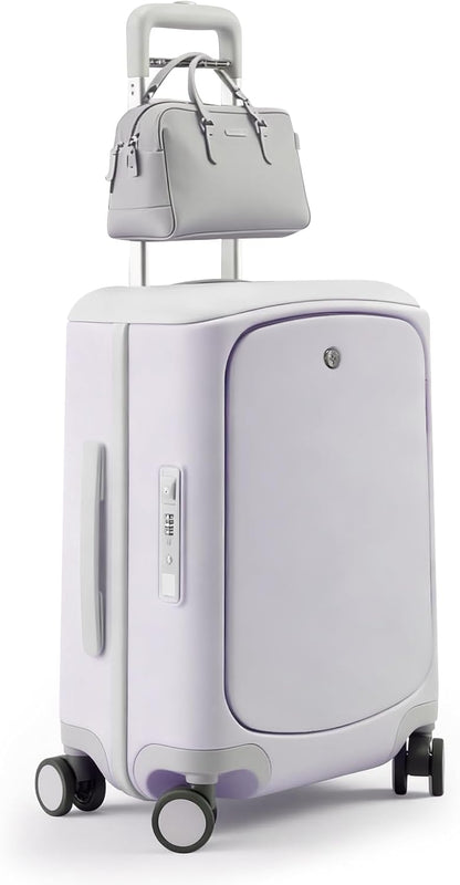 Hang Safe Carry On Luggage,22x14x9 Airline Approved Rolling Suitcase with Spinner Wheels,Bussiness Hard Shell Luggage with TSA Lock&USB Port for Travel,Zipperless,Lightweight,Grey