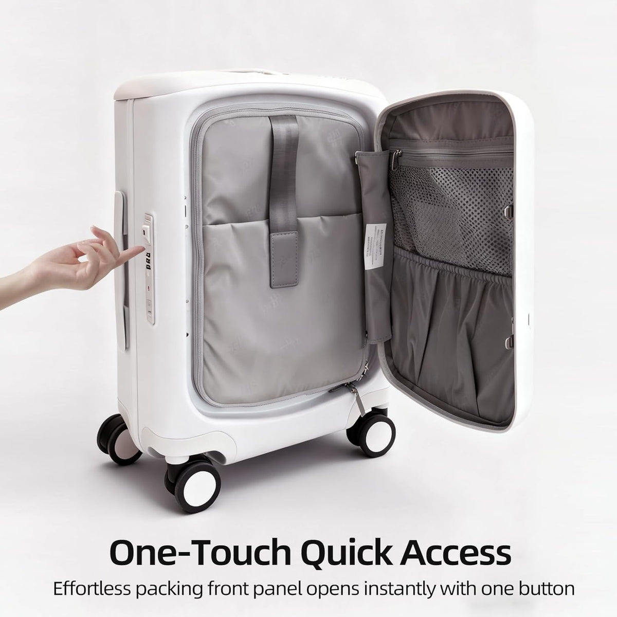 Hang Safe Carry On Luggage,22x14x9 Airline Approved Rolling Suitcase with Spinner Wheels,Bussiness Hard Shell Luggage with TSA Lock&USB Port for Travel,Zipperless,Lightweight,Grey