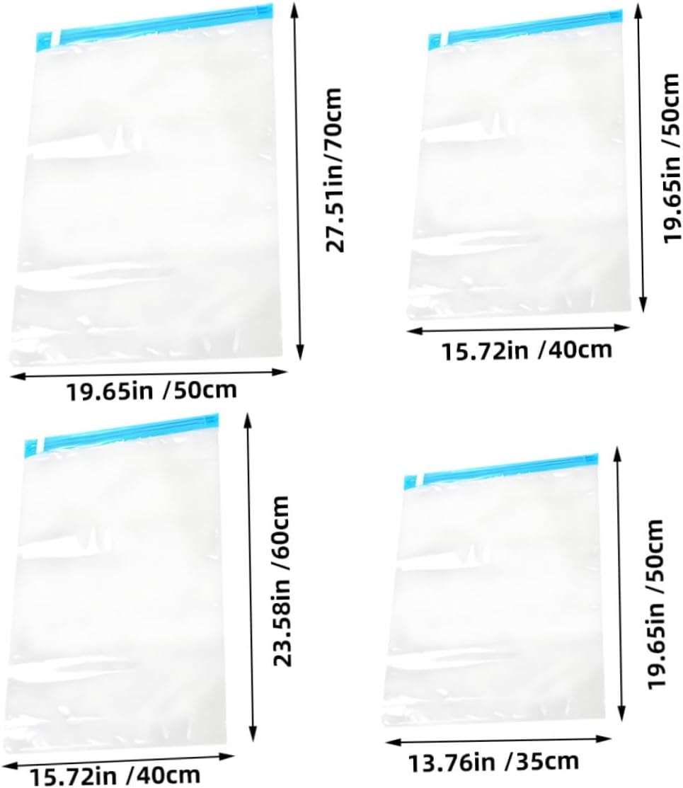 10pcs Vacuum Compression Storage Bags Foldable Space Saver Bags for Travel Clothing and Outerwear, Multi-size (35x50cm, 40x50cm, 40x60cm, 50x70cm) Roll-up Packing Organizers