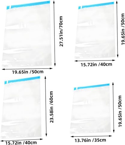 10pcs Vacuum Compression Storage Bags Foldable Space Saver Bags for Travel Clothing and Outerwear, Multi-size (35x50cm, 40x50cm, 40x60cm, 50x70cm) Roll-up Packing Organizers