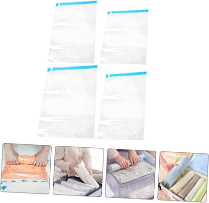 10pcs Vacuum Compression Storage Bags Foldable Space Saver Bags for Travel Clothing and Outerwear, Multi-size (35x50cm, 40x50cm, 40x60cm, 50x70cm) Roll-up Packing Organizers