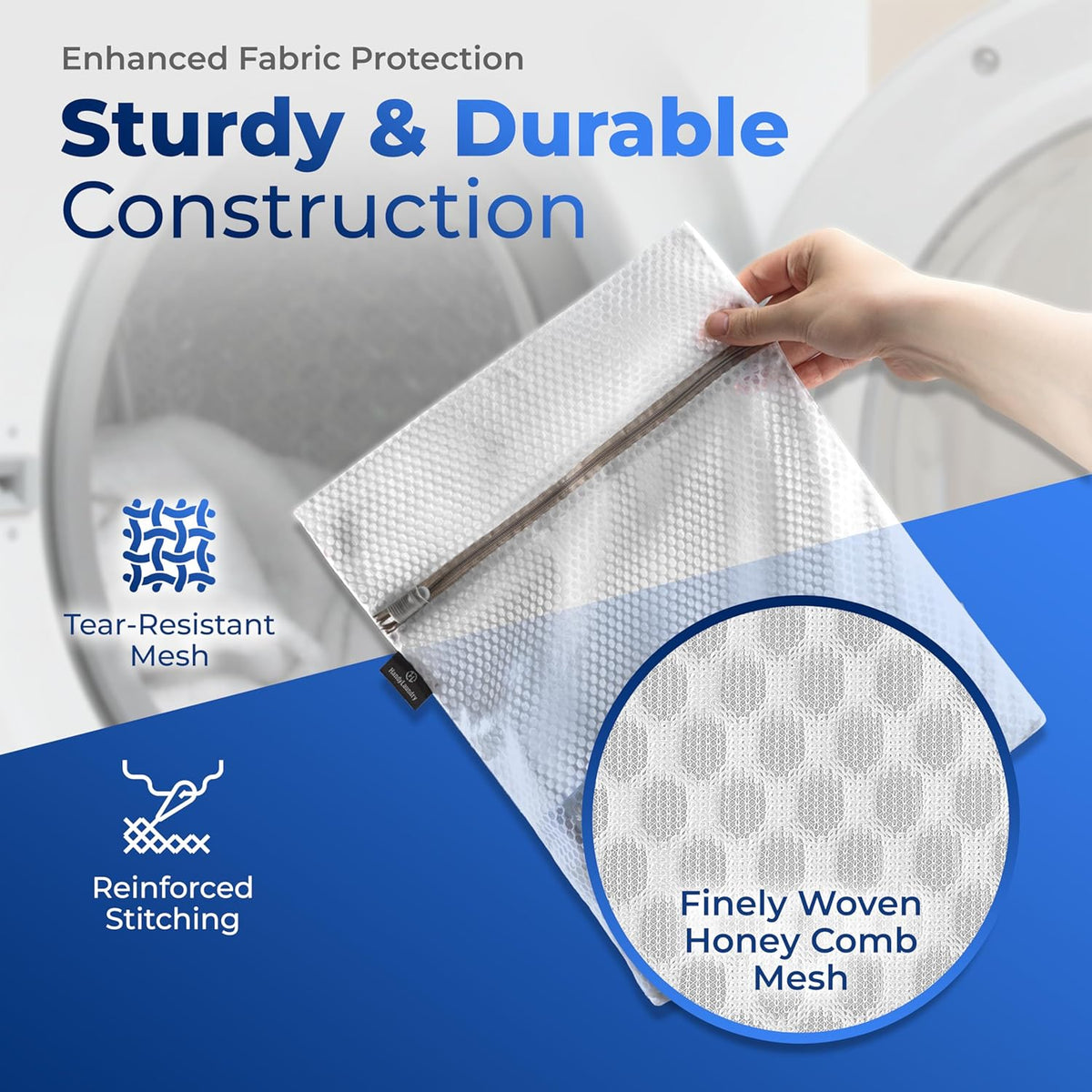 Mesh Laundry Bag - 4 Pack Zippered Honeycomb Net for Delicates - Delicates Wash Bags for Lingerie, Socks & Underwear - 12x16 Durable Washing Machine Protector