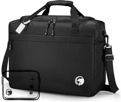 40x30x15cm Personal Item Travel Bag 16x12x6 inch Lightweight Gym Bag Foldable Duffle Bag Mens Water-resistant Weekender Bags for Women for Overnight Hospital Carry on Bags for Airplanes Gray
