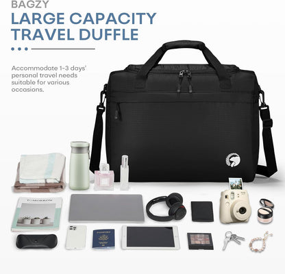 40x30x15cm Personal Item Travel Bag 16x12x6 inch Lightweight Gym Bag Foldable Duffle Bag Mens Water-resistant Weekender Bags for Women for Overnight Hospital Carry on Bags for Airplanes Gray