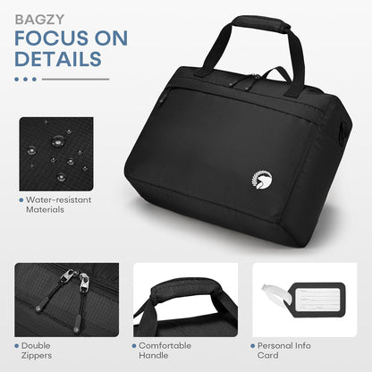 40x30x15cm Personal Item Travel Bag 16x12x6 inch Lightweight Gym Bag Foldable Duffle Bag Mens Water-resistant Weekender Bags for Women for Overnight Hospital Carry on Bags for Airplanes Gray