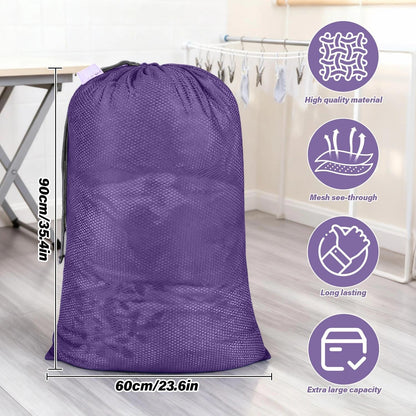 Drawstring Laundry Bags for Clothes Protective Wash and Storage Reusable and Lightweight Laundry Organizer Home and Travel