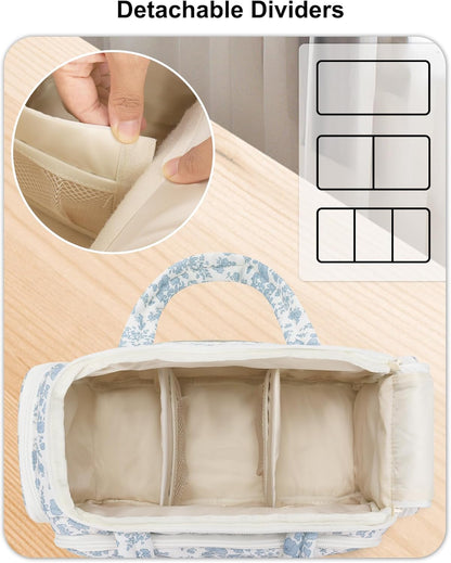 Travel Toiletry Bag for Women - Large Wide-Open Makeup Bag with Compartments, Lightweight Cosmetic Bag with Adjustable Dividers, Puffy Visible Toiletry Organizer for Full-Sized Container