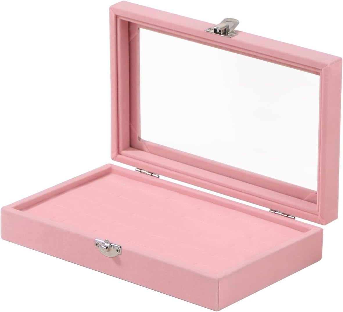 Travel Jewelry Box,Small Jewelry Case,Rings Earrings Cufflinks Organizer for Girls (Pink, 15 Grids)