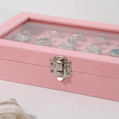 Travel Jewelry Box,Small Jewelry Case,Rings Earrings Cufflinks Organizer for Girls (Pink, 15 Grids)