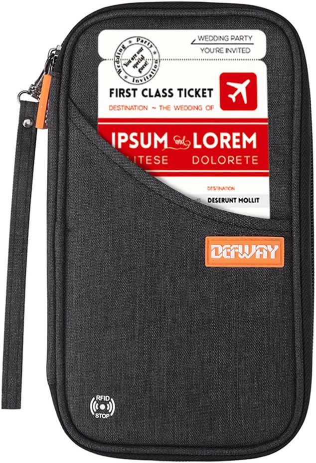 Passport Holder Travel Wallet - Family Passport Holder of 4, RFID Blocking Passport Wallet for Men Women, Travel Essentials for Flying, BLACK