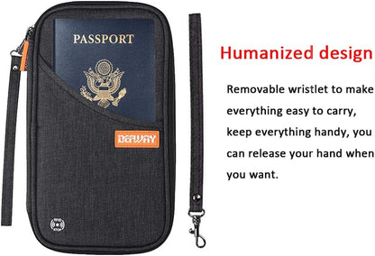 Passport Holder Travel Wallet - Family Passport Holder of 4, RFID Blocking Passport Wallet for Men Women, Travel Essentials for Flying, BLACK