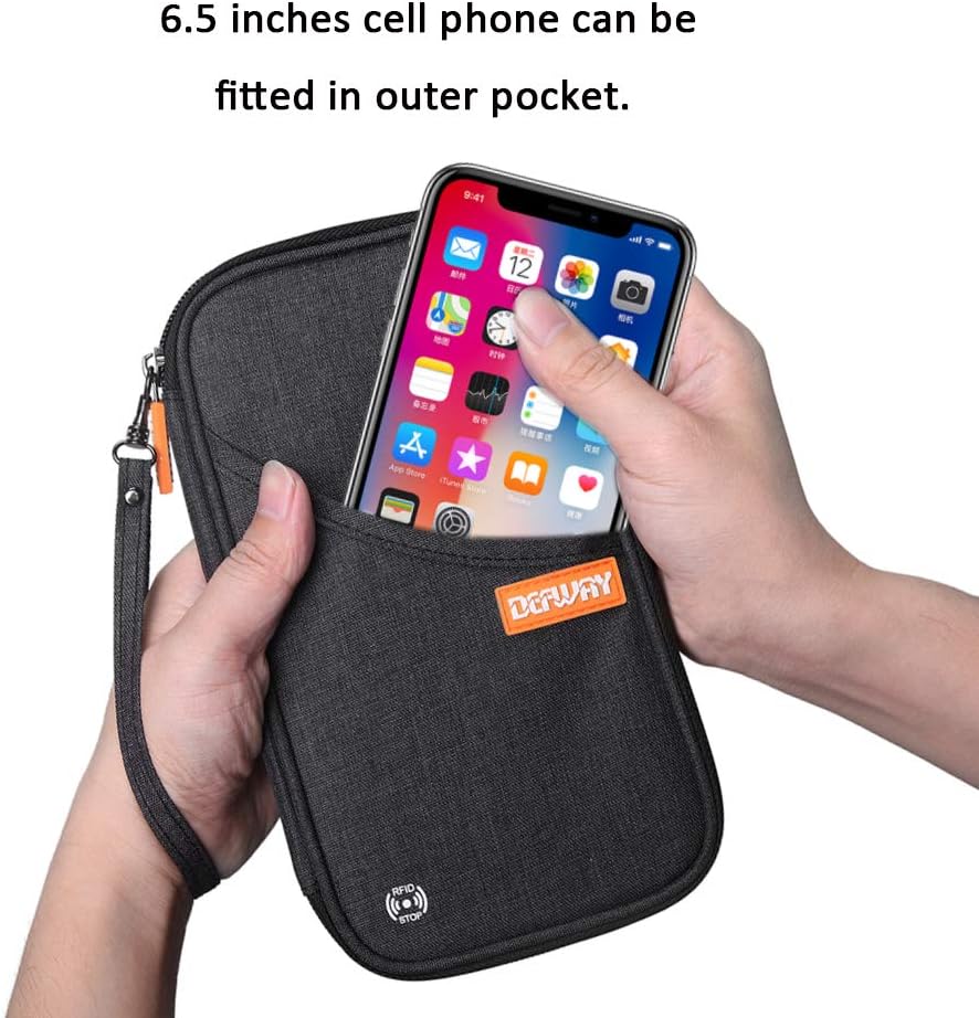 Passport Holder Travel Wallet - Family Passport Holder of 4, RFID Blocking Passport Wallet for Men Women, Travel Essentials for Flying, BLACK