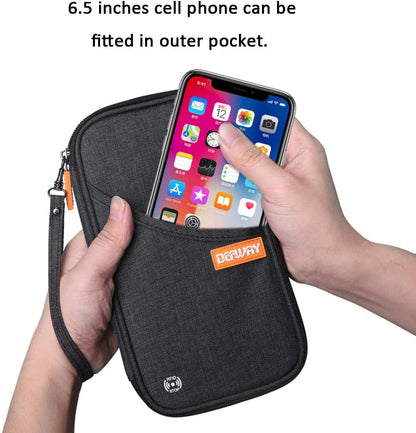 Passport Holder Travel Wallet - Family Passport Holder of 4, RFID Blocking Passport Wallet for Men Women, Travel Essentials for Flying, BLACK