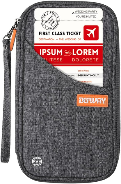 Passport Holder Travel Wallet - Family Passport Holder of 4, RFID Blocking Passport Wallet for Men Women, Travel Essentials for Flying, BLACK