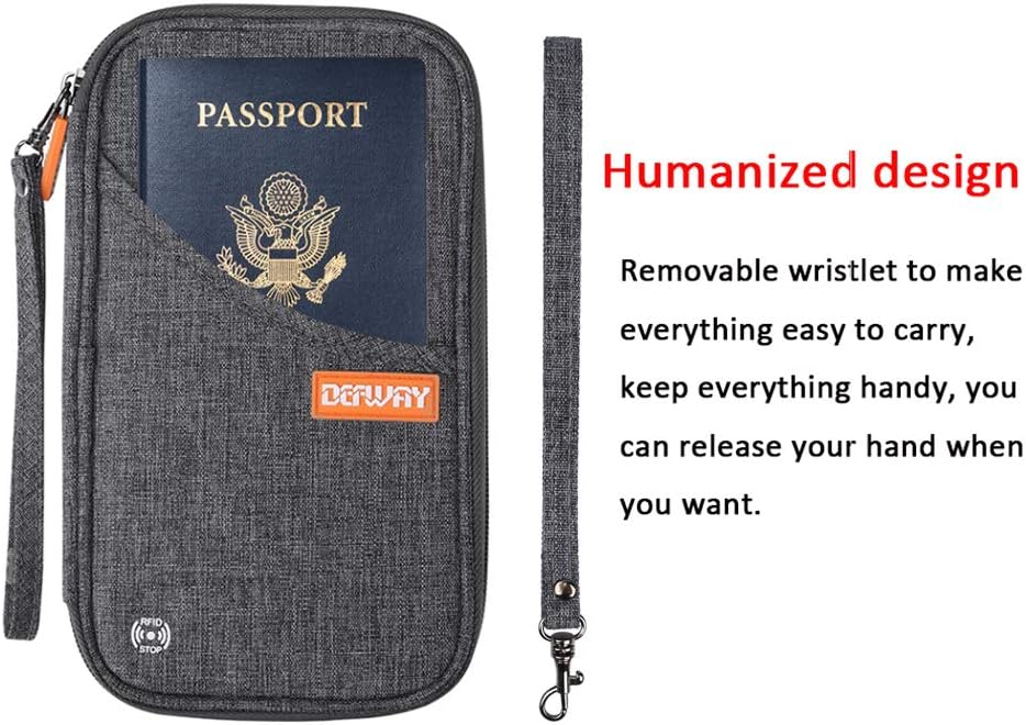 Passport Holder Travel Wallet - Family Passport Holder of 4, RFID Blocking Passport Wallet for Men Women, Travel Essentials for Flying, BLACK