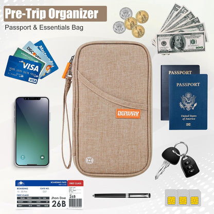 Passport Holder Travel Wallet - Family Passport Holder of 4, RFID Blocking Passport Wallet for Men Women, Travel Essentials for Flying, BLACK