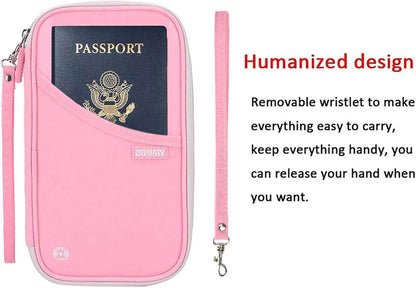 Passport Holder Travel Wallet - Family Passport Holder of 4, RFID Blocking Passport Wallet for Men Women, Travel Essentials for Flying, BLACK