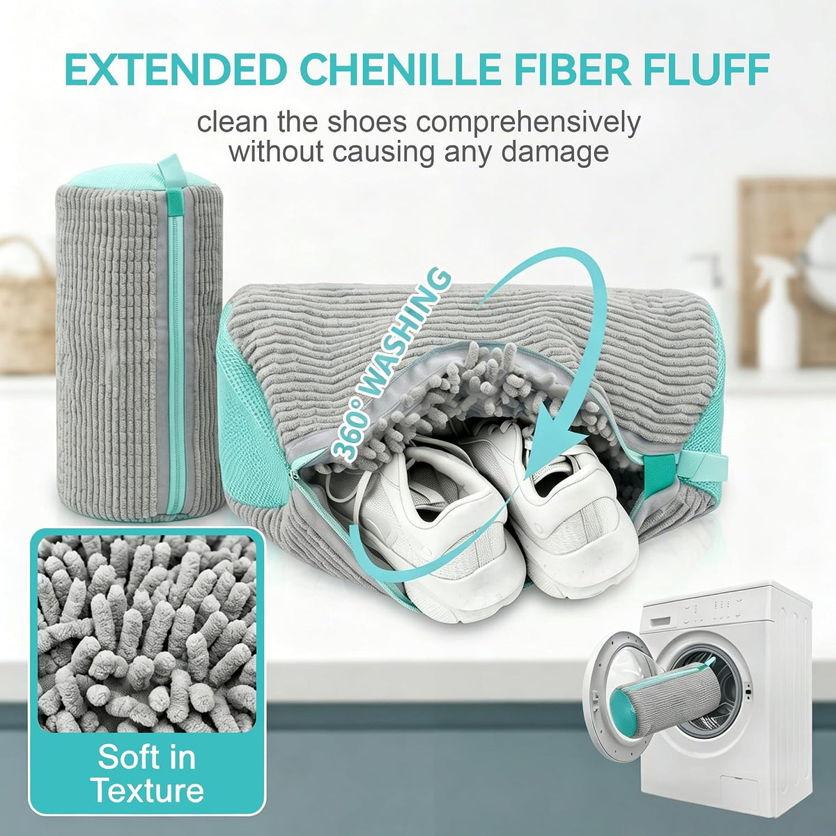 Shoe Washing Machine Bag Shoe Laundry Bags for Sneakers Reusable | Laundry Shoe Bag for Washer and Dryer - 2pc Reusable Shoe Cleaning Bag for Sneaker Tennis Shoes Unstain Cleaner Kit