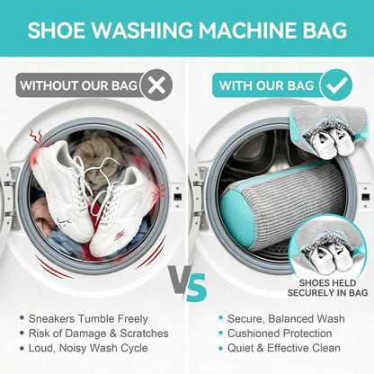 Shoe Washing Machine Bag Shoe Laundry Bags for Sneakers Reusable | Laundry Shoe Bag for Washer and Dryer - 2pc Reusable Shoe Cleaning Bag for Sneaker Tennis Shoes Unstain Cleaner Kit