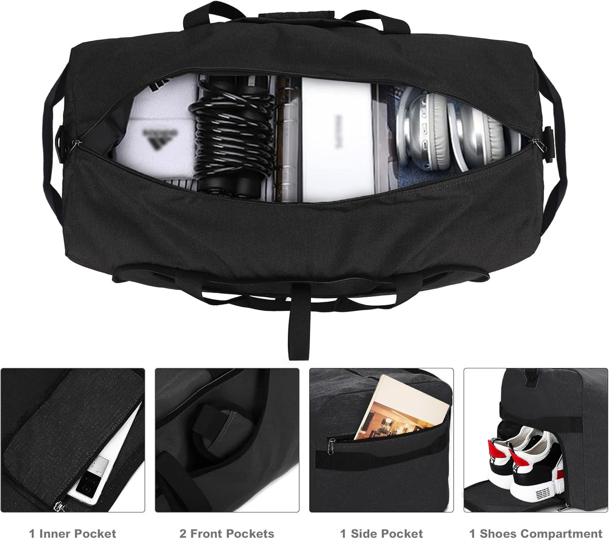 150L Duffle Bag for Travel, Extra Large Foldable Waterproof Travel Duffel Bags Weekender Overnight Bag for Men and Women with Shoe Compartment