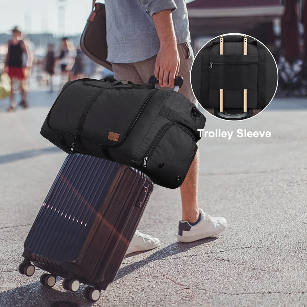 150L Duffle Bag for Travel, Extra Large Foldable Waterproof Travel Duffel Bags Weekender Overnight Bag for Men and Women with Shoe Compartment