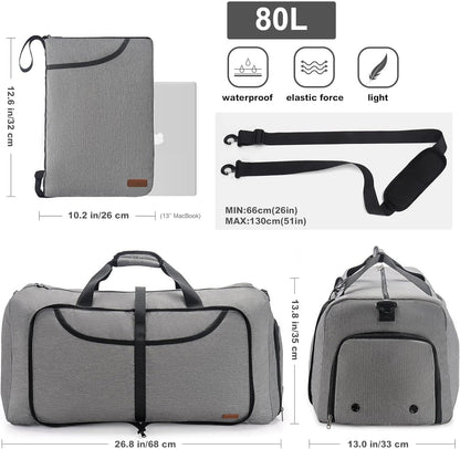 150L Duffle Bag for Travel, Extra Large Foldable Waterproof Travel Duffel Bags Weekender Overnight Bag for Men and Women with Shoe Compartment