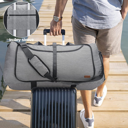 150L Duffle Bag for Travel, Extra Large Foldable Waterproof Travel Duffel Bags Weekender Overnight Bag for Men and Women with Shoe Compartment