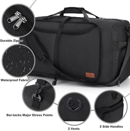 150L Duffle Bag for Travel, Extra Large Foldable Waterproof Travel Duffel Bags Weekender Overnight Bag for Men and Women with Shoe Compartment
