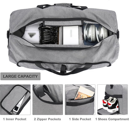 150L Duffle Bag for Travel, Extra Large Foldable Waterproof Travel Duffel Bags Weekender Overnight Bag for Men and Women with Shoe Compartment