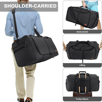 150L Duffle Bag for Travel, Extra Large Foldable Waterproof Travel Duffel Bags Weekender Overnight Bag for Men and Women with Shoe Compartment