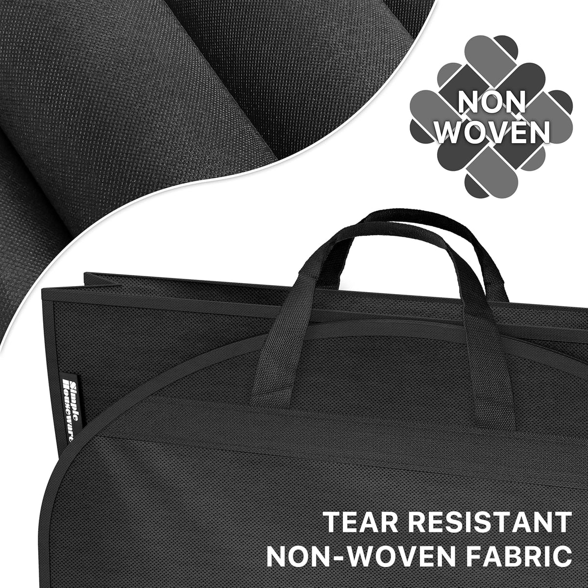 43-Inch Travel Garment Bag, Non-Woven Lightweight, Gray