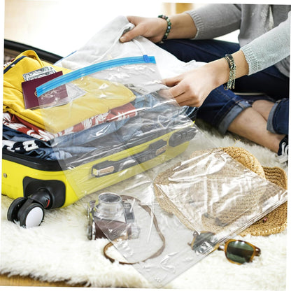 6pcs Hand Rolled Compression Bags for Travel Portable Clear Vacuum Storage Airtight Space Saving Bags for Clothing and Bedding
