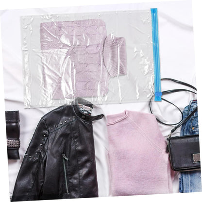 6pcs Hand Rolled Compression Bags for Travel Portable Clear Vacuum Storage Airtight Space Saving Bags for Clothing and Bedding