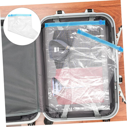 6pcs Hand Rolled Compression Bags for Travel Portable Clear Vacuum Storage Airtight Space Saving Bags for Clothing and Bedding