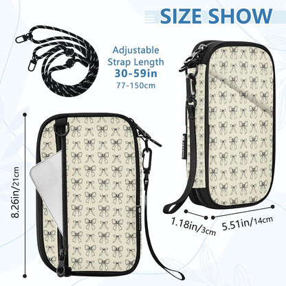 Travel Doc Organizer 21×14×3 CM | Polyester Oxford Pen Loop Multi-Way Carry for Men Women Travel Tiny Bows