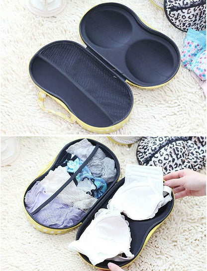 Pink Bra Underwear Storage Bag, Portable Travel Home Organizer Zip Bag Case for Bra Sizes 30A-36C Cups Women Girls