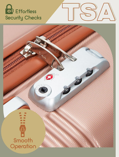 Carry On Luggage 22x14x9 Airline Approved, 20-inch Hard Shell Suitcases with Wheels, ABS Lightweight Carry on Suitcase with TSA Lock