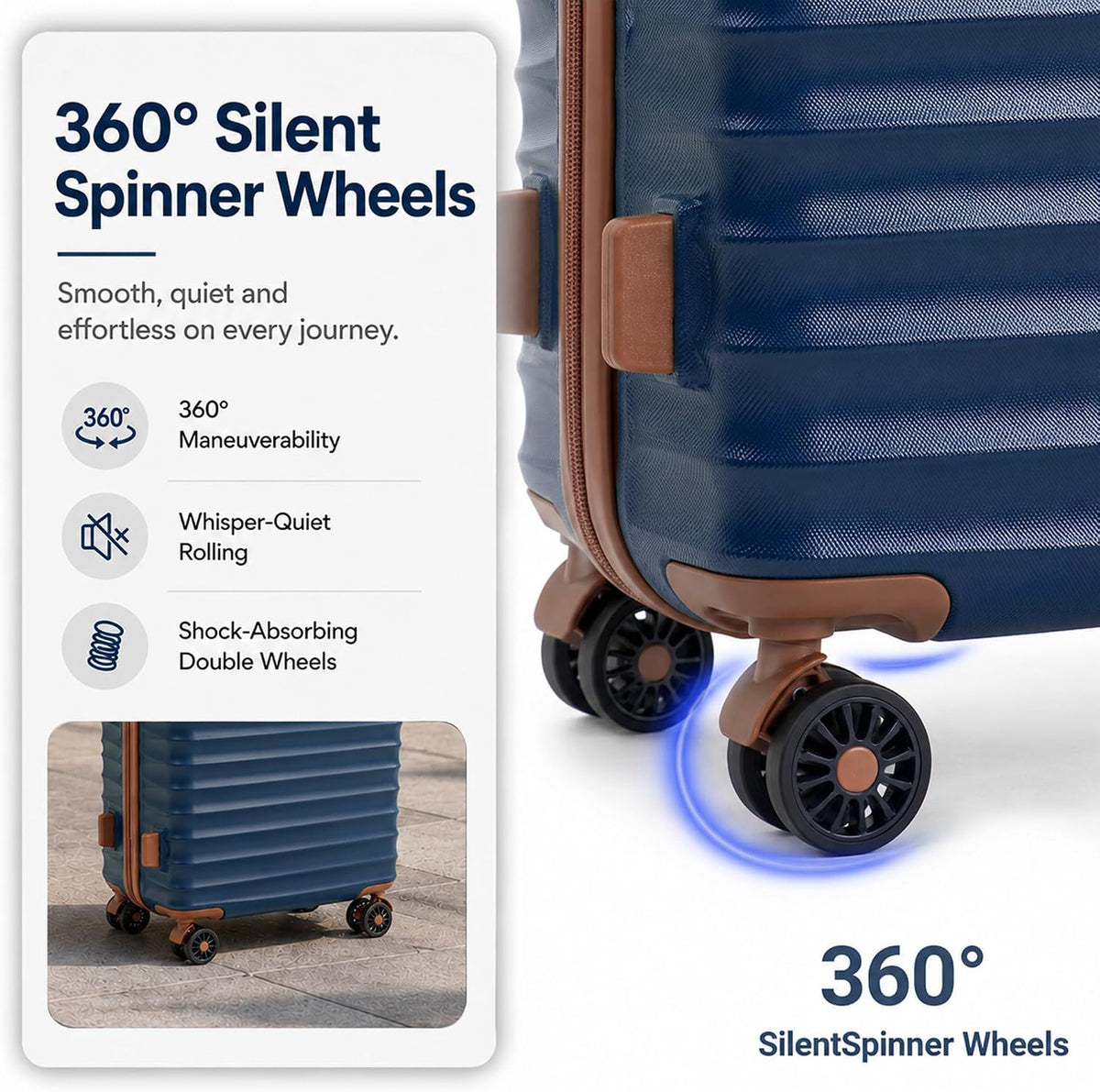 Carry On Luggage 22x14x9 Airline Approved, 20-inch Hard Shell Suitcases with Wheels, ABS Lightweight Carry on Suitcase with TSA Lock