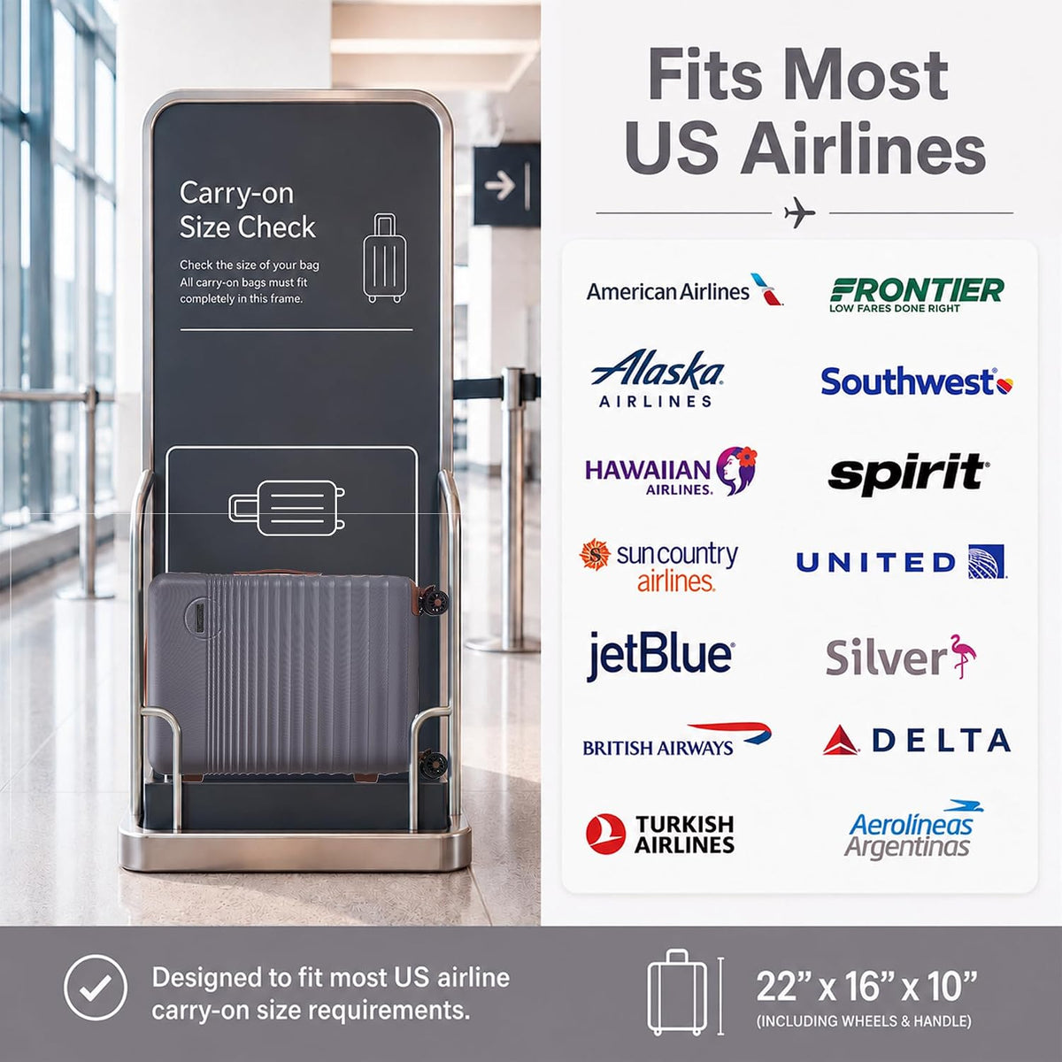 Carry On Luggage 22x14x9 Airline Approved, 20-inch Hard Shell Suitcases with Wheels, ABS Lightweight Carry on Suitcase with TSA Lock