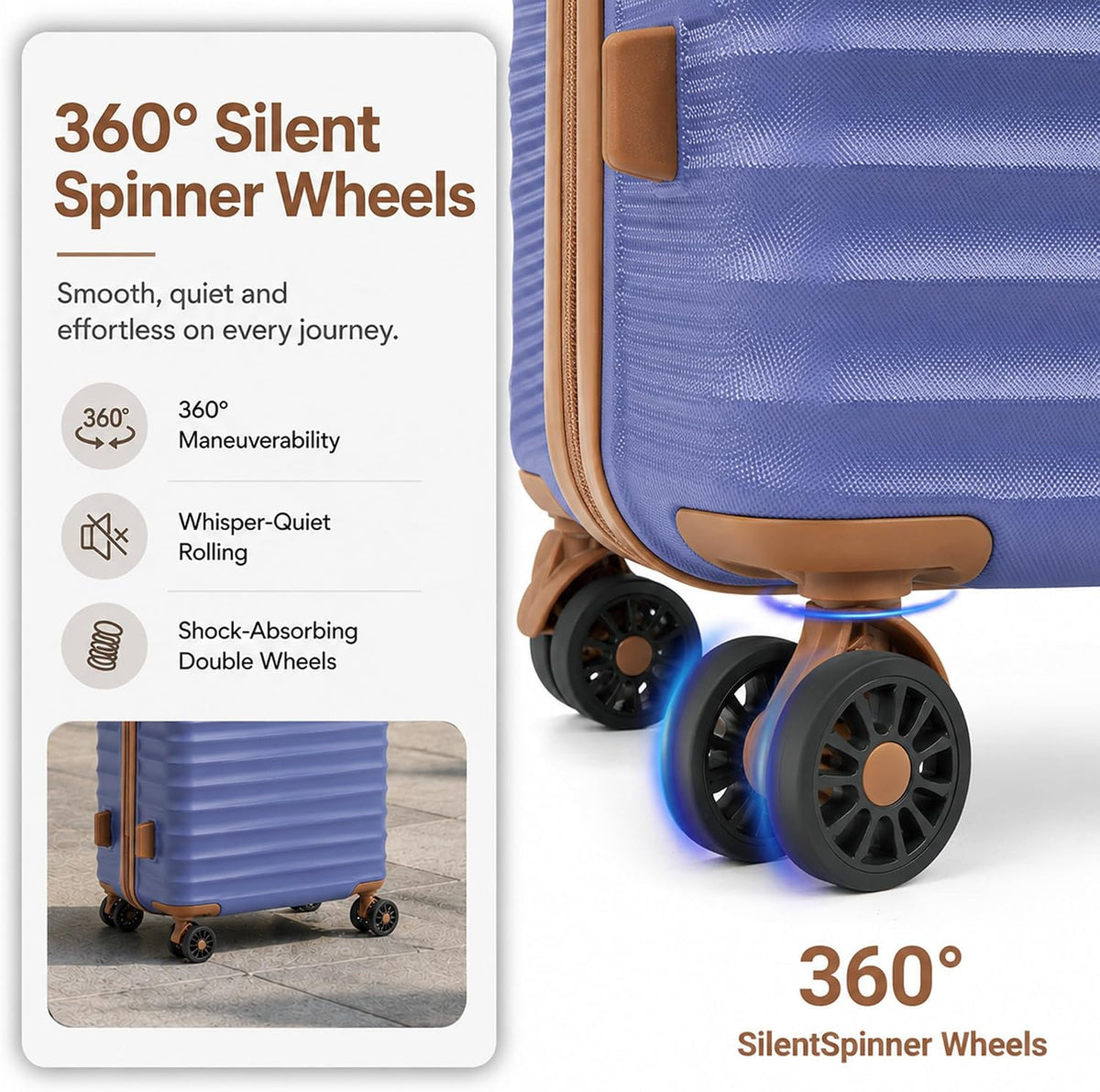 Carry On Luggage 22x14x9 Airline Approved, 20-inch Hard Shell Suitcases with Wheels, ABS Lightweight Carry on Suitcase with TSA Lock