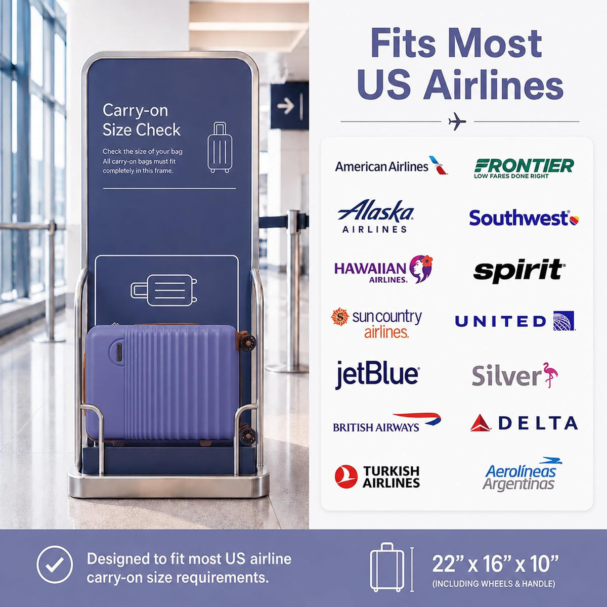 Carry On Luggage 22x14x9 Airline Approved, 20-inch Hard Shell Suitcases with Wheels, ABS Lightweight Carry on Suitcase with TSA Lock