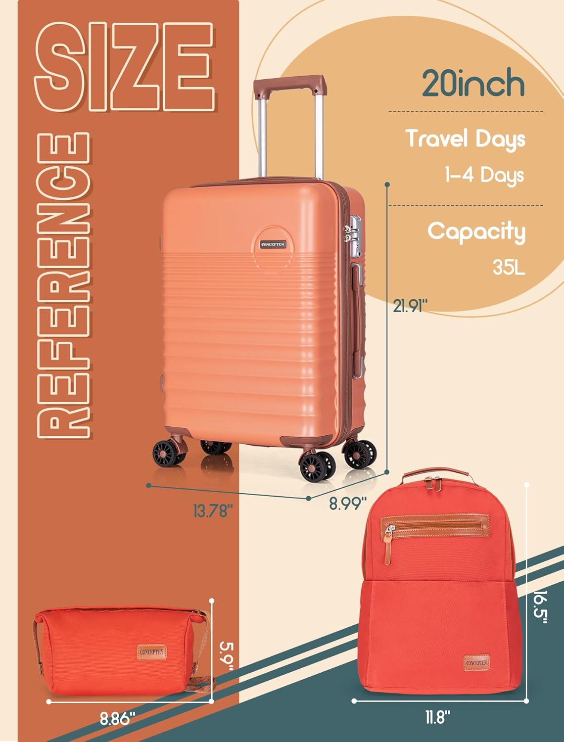 Carry On Luggage 22x14x9 Airline Approved, 20-inch Hard Shell Suitcases with Wheels, ABS Lightweight Carry on Suitcase with TSA Lock