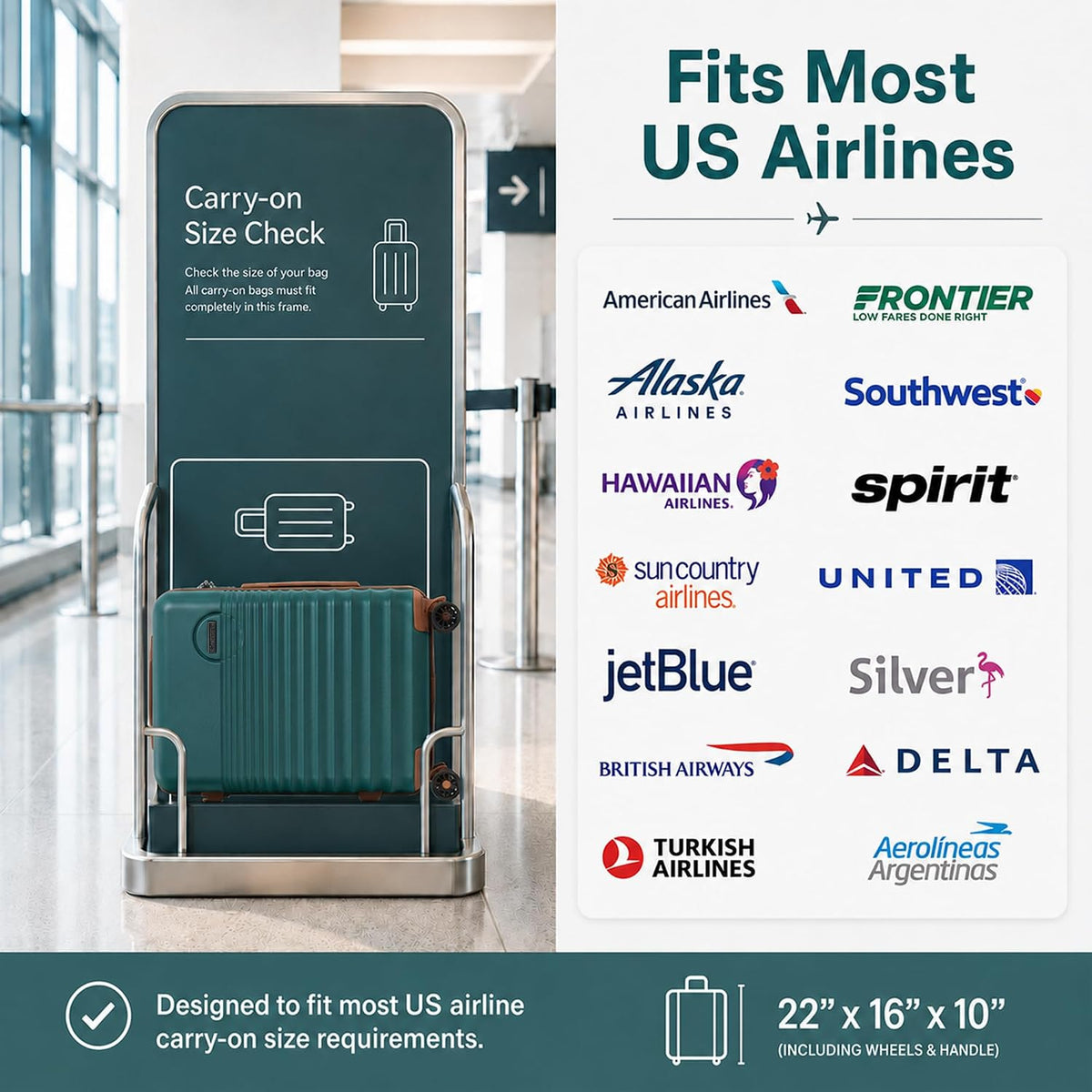 Carry On Luggage 22x14x9 Airline Approved, 20-inch Hard Shell Suitcases with Wheels, ABS Lightweight Carry on Suitcase with TSA Lock