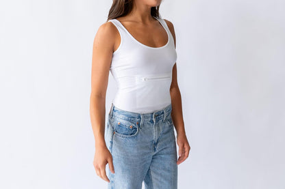 Clever Travel Companion Womens Tank Top with 1 Hidden Zipper Pockets, 100% Pickpocket Proof Holiday Tour Sleeveless Tee Shirt