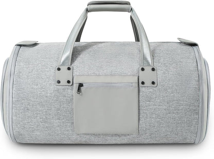 Garment Bags for Travel - Brand Zipper - Water Repellent Garment Bag with Shoe Compartment - 2 in 1 Convertible Suit Bag Travel with Shoe Bags - Medium Khaki