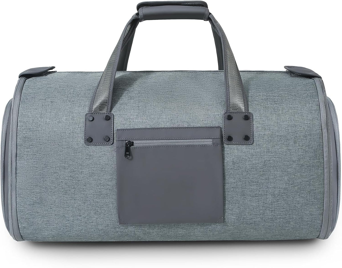 Garment Bags for Travel - Brand Zipper - Water Repellent Garment Bag with Shoe Compartment - 2 in 1 Convertible Suit Bag Travel with Shoe Bags - Medium Khaki