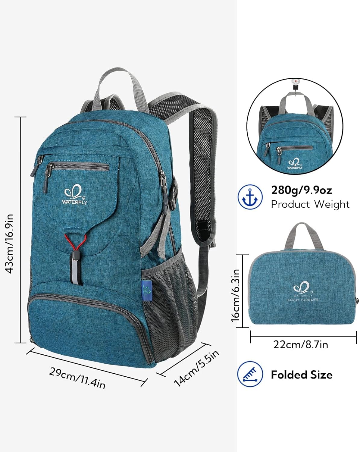 Small Lightweight Packable Backpack: 20l Hiking Daypack Man Woman | 20L,Recycled nylon material,Multi-compartment storage,Water-resistant,Everyday carry,Ultra Light Foldable Travel Day Pack