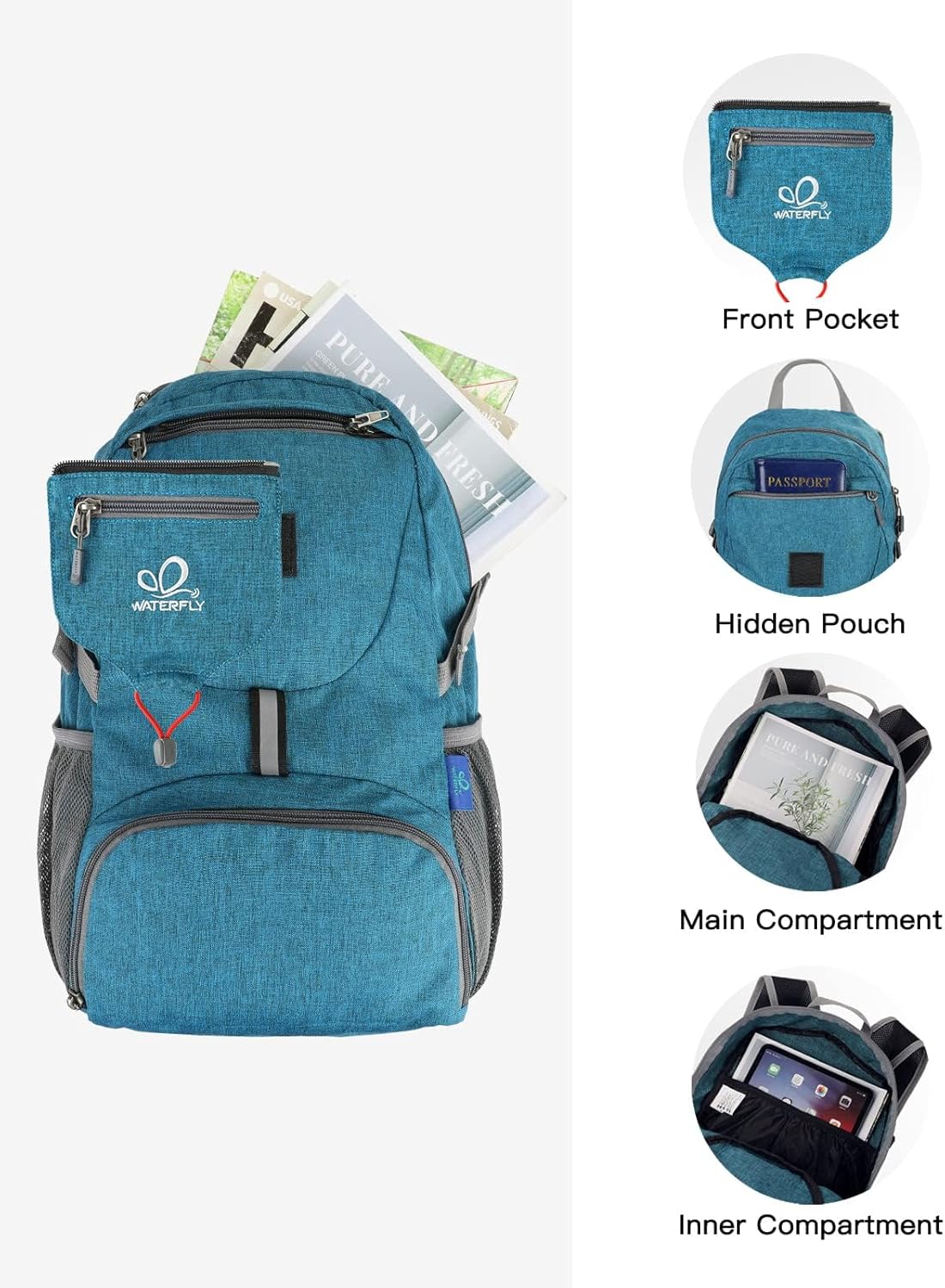 Small Lightweight Packable Backpack: 20l Hiking Daypack Man Woman | 20L,Recycled nylon material,Multi-compartment storage,Water-resistant,Everyday carry,Ultra Light Foldable Travel Day Pack