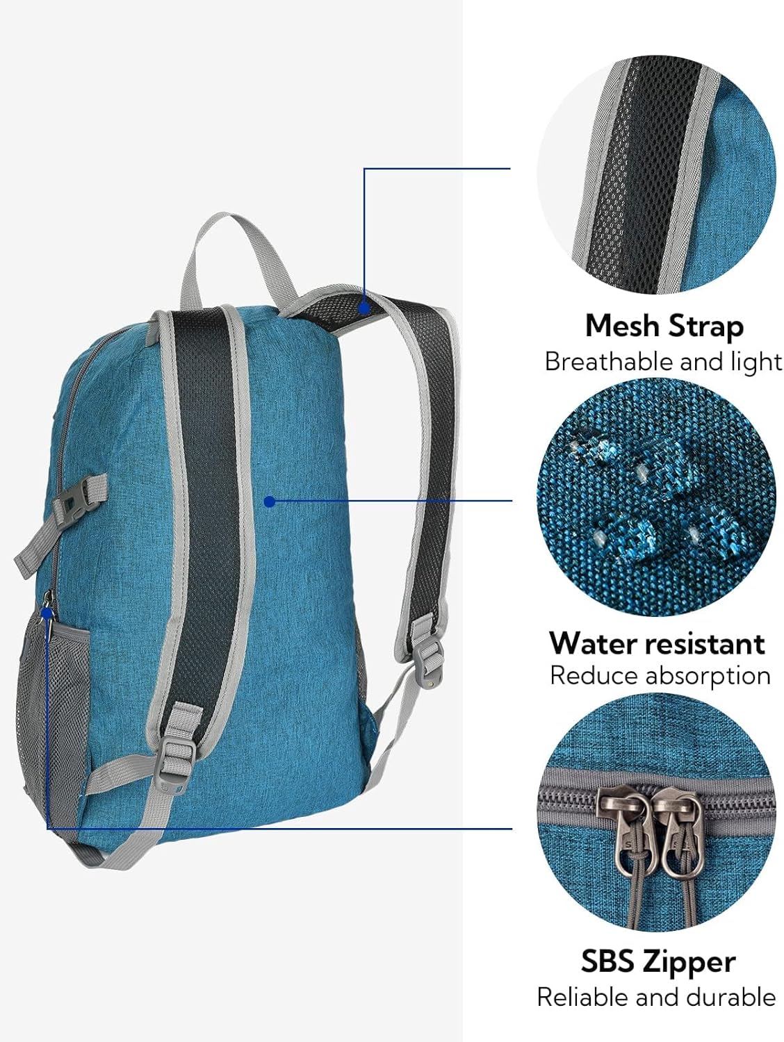 Small Lightweight Packable Backpack: 20l Hiking Daypack Man Woman | 20L,Recycled nylon material,Multi-compartment storage,Water-resistant,Everyday carry,Ultra Light Foldable Travel Day Pack